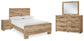 Hyanna Full Panel Bed with Mirrored Dresser and Nightstand