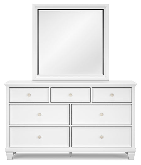 Fortman Twin Panel Bed with Mirrored Dresser, Chest and Nightstand