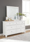 Fortman Twin Panel Bed with Mirrored Dresser and Nightstand