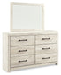 Cambeck Full Panel Bed with Mirrored Dresser and Nightstand