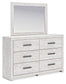 Cayboni Full Panel Bed with Mirrored Dresser